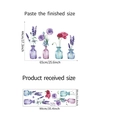 Aquarell Wandaufkleber mit lila Lavendel und Mohnblumen in farbenfrohen Vasen für Deko - Aquarell Vase Floral Stil (FX-D232) / 30x90cm