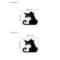Halloween Gruselkatze Wandtattoo, selbstklebend, schwarze Teufelskatze Silhouette - Große Größe (KST-60) / Schwarz
