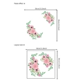 Rosa Blumen-Wandaufkleber zeigen Layout-Größe und Klebeeffekt für die Heimdekoration - 30cm x 30cm