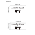 Laundry Room Wandtattoo aus Vinyl mit Klebeeffekt und Layout-Maßen für Waschküchen - Waschküche Stil (KS481)