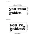 Self-adhesive black PVC wall sticker featuring You're So Golden inspirational quote - 30x50cm (you're so golden)