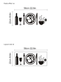 Kitchen wall decal with cutlery and wine silhouettes in black layout size 58x22cm - KS436 / 24x60cm