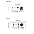 Vinilo decorativo Dining Time con iconos de cubiertos y dimensiones para cocina - KS278 / 27x60cm (Sin Bolsa)