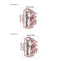 Vinilo decorativo para baño con flores rosas y texto artístico negro de 30x40cm - 30x40cm