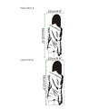 Adesivo murale silhouette femminile minimalista con dimensioni 58x22cm per decorazione - Stile Silhouette Schiena di Donna / Nero