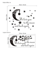 Wandsticker mit Mond und Sternen sowie dem Text We love you to the moon and back - Stern Mond Slogan Stil (YMDX005) / Ohne Beutel