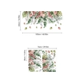 Green palm leaf wall stickers with tropical flowers and layout dimensions displayed - Tropical Plant Style (ZL-ABZL) / 30x76cm