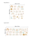 Regenboog dieren muurstickers voor kinderkamer met leeuw beer en konijn patroon - Regenboog Dieren Stijl (RF-RF01) / 30x90cm