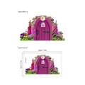 Creative 3D mouse hole wall sticker with pink door, flowers, and hedgehog decoration - 12*20cm