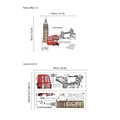 Muursticker in Londen thema met rode bus, Big Ben en Tower Bridge voor huisdecoratie - HMC6911/30*90cm*2