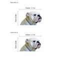 Cartoon bulldog wall sticker with silver necklace, dimensions 5.4cm by 10cm for car decor - 5.4x10cm (MTT1037)