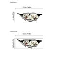 3D effect self-adhesive car sticker with two white poodles peering through torn paper - MTT1043/14.5x37cm
