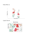 Pink flamingo and blue floral wall sticker set with layout and paste effect size details - tejia-XH9310/30*90cm*2 (Without Bag)