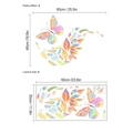 Bunte Schmetterlinge und Federn Wandaufkleber mit Layout und Maßen des fertigen Effekts - 30x60cm
