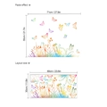 Adesivi murali farfalla arcobaleno 71x55cm per decorazione del soggiorno - Farfalla Colorata ed Erba (N1012)