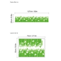Green grass and white lily wall sticker with layout and paste effect dimensions - Grass and Flower Pattern (70x50cm Layout)