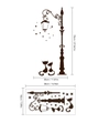 Schwarzer Wandtattoo-Silhouetten-Stil mit Vintage-Straßenlaterne und zwei Katzen - HM4MT1117 / 18*38cm
