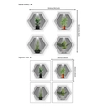 Adesivi murali 3D esagonali con piante verdi realistiche per decorazione della camera - Stile Esagonale Con Piante Verdi Simulate 3D (N1303)