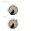Sticker mural chat noir style vitrail, autocollant décoratif rond de 40 cm de diamètre - Qd / 40*40cm (sans Sac)