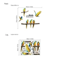 Colorful blue and yellow macaw wall stickers with branches and inspiring birds quotes - Xl6047 / 40*60cm (no Bag)