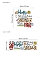 Inspirational Hope stronger than fear wall sticker with rainbow and sun design - Motivational Quote Style (HMP6-1632) / Orange