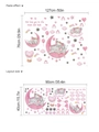 Wandtattoo Elefanten mit Heißluftballons und Herzmotiven für das Kinderzimmer - Traumhafter Elefant Heißluftballon Stil / Rosa