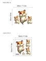 Schattige hamster muurstickers set met plak-effect en 30cm lay-out formaat details - Drie Hamsters Stijl (10Y3-B34)