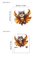 Pegatina de pared de gato superhéroe con capa naranja y gafas tamaño 26,5x25,7cm - Estilo Gato Superhéroe (10Y33-B64)