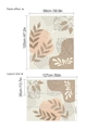 Sticker mural feuilles de soleil botaniques, tons Morandi, format 99x120cm fini - 13P35127-D61/35x127cm (3 Feuilles)