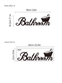 Pegatina de pared para baño autoadhesiva con diseño de bañera negro 60x22cm - 60x22cm / Negro