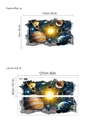 Adesivo murale 3D galassia con pianeti e dimensioni per effetto applicazione - Effetto Spazio Universo Sistema Solare (14Z40127-C38)