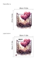 3D pink heart balloon window wall sticker with vintage frame for living room decor - Vintage Street Heart Balloon Style (13P33-B110)