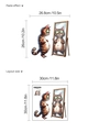 Cartoon cat looking in mirror wall sticker, 30x30cm self-adhesive bathroom decor decal - Looking Mirror Cat A Style (10Y33-B58) / 30x30cm