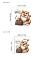 Lustiger orangefarbener Katzen-Aufkleber mit Handtasche und Paw-sy Text 30x30cm - Taschentragende Katze (10Y33-B62)