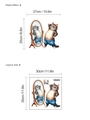Cartoon fat cat in blue shorts looking at mirror wall sticker for bathroom decor - Looking Mirror Cat B Style (10Y33-B59) / 30x30cm