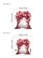 Heart balloon 3D window wall sticker showing layout size and 27x27cm paste effect view - Purple Curtain Heart Balloon Style (13P33-B111)