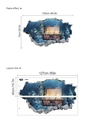 Adesivo murale 3D tesoro oceanico con monete d'oro e scrigno in legno 125x72cm - Effetto Tesoro Sottomarino in Mare Profondo (14Z40127-C43)