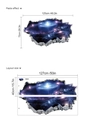 Adesivo murale 3D effetto muro rotto galassia spaziale con dimensioni del layout - Effetto Galassia del Cielo Stellato Luminoso Cosmico (14Z40127-C44)