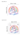 Cartoon unicorn rainbow wall sticker in pink and purple colors 40x40cm variant - 10Y44-D64/40*40cm*1 Sheet