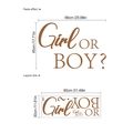 Brown Girl OR BOY? gender reveal wall sticker with layout and paste effect sizing - 30x80cm (Girl or Boy) / Brown
