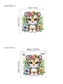 Wandsticker mit Cartoon-Tiger und Blumenmuster im 40x40cm Format für Dekoration - Cartoon Tiger Blumendekor Muster (14Z44-D112)