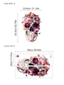 Adesivo murale teschio con rose e gigli colorati per decorare il soggiorno - 10Y39-A62 (30x90x2)