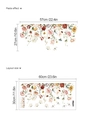 Pegatina de pared floral con mariposas, tamaño del diseño 60x30 cm para decoración - Flor Mariposa Tipo A (13P36-B55)