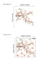 Wandsticker mit rosa Kirschblüten und Vogel, 37x37cm Aquarell-Blumen-Dekor aus PVC - Kirschblüten- und Vogelstil (14Z4-D51) / 40*40cm