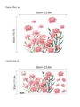 Wandtattoo mit rosa Nelken Motiv inklusive Layoutgröße und Aquarell-Effekt - Rosa Nelken-Stil (14Z6-B37) / 30*60cm