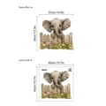 Cartoon-Elefant und Holzzaun Wandaufkleber mit Blumendetails für Wohndekoration - Elefanten-Stil (13P44-D28)