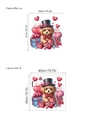 Adhesivo de pared de perro con corazones y rosas, tamaño de efecto de 39x41cm - Caniche con Chistera (14Z44-D101)