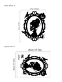 Halloween Wandtattoo mit gotischem Totenkopf-Damen- und Kürbis-Silhouette aus schwarzem PVC - Skelett Dame Stil (14Z34-A70) / 30x40cm Einzelblatt (Ohne Beutel)