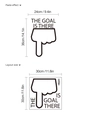 Μινιμαλιστικό αυτοκόλλητο τουαλέτας PVC 'THE GOAL IS THERE' με εικονίδιο βέλους - Φράση The Goal (10Y3-B40)