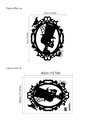 Halloween Wandsticker mit Totenkopf Silhouette, Krähen und Spinnen Variante - Zylinder Skelett Stil (14Z34-A73) / 30x40cm Einzelblatt (Ohne Beutel)